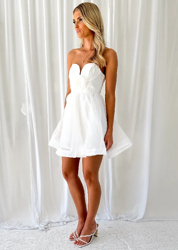 Cassis Strapless Dress - Off White