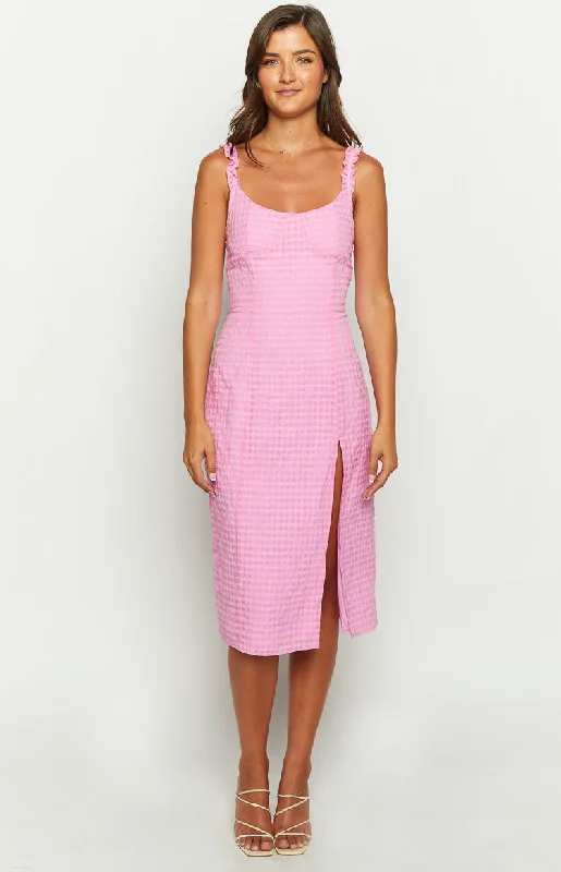 Jessie Pink Midi Dress