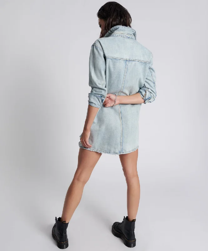 KANSAS BLUE TRUCKER SHIRT DRESS