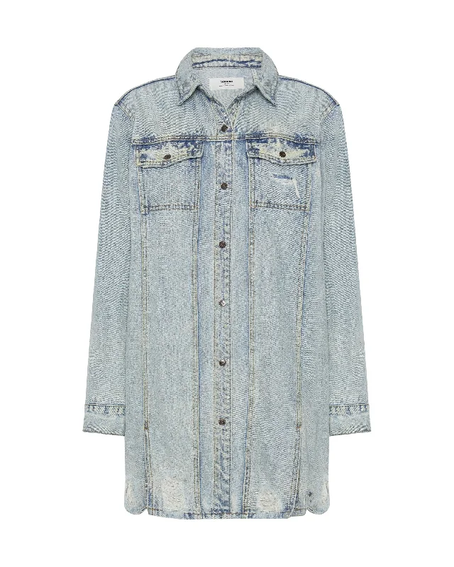 KANSAS BLUE TRUCKER SHIRT DRESS