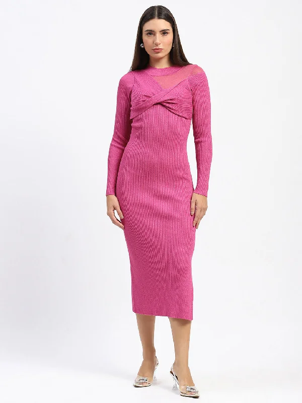 Madame Twisted Detailing Ribbed Bodycon Dress