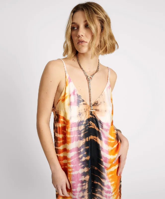 MAKE WAVES HAND DYED SATIN SLIP DRESS