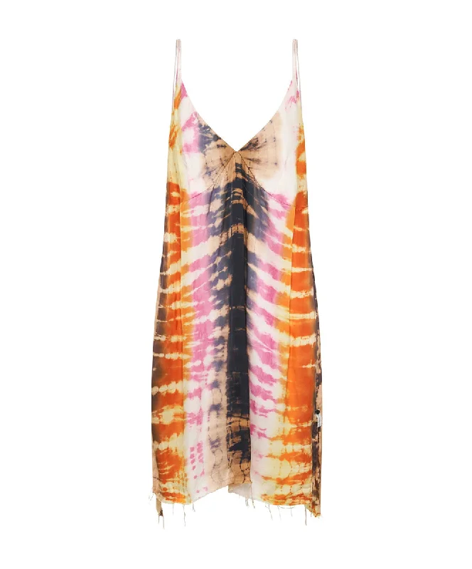 MAKE WAVES HAND DYED SATIN SLIP DRESS