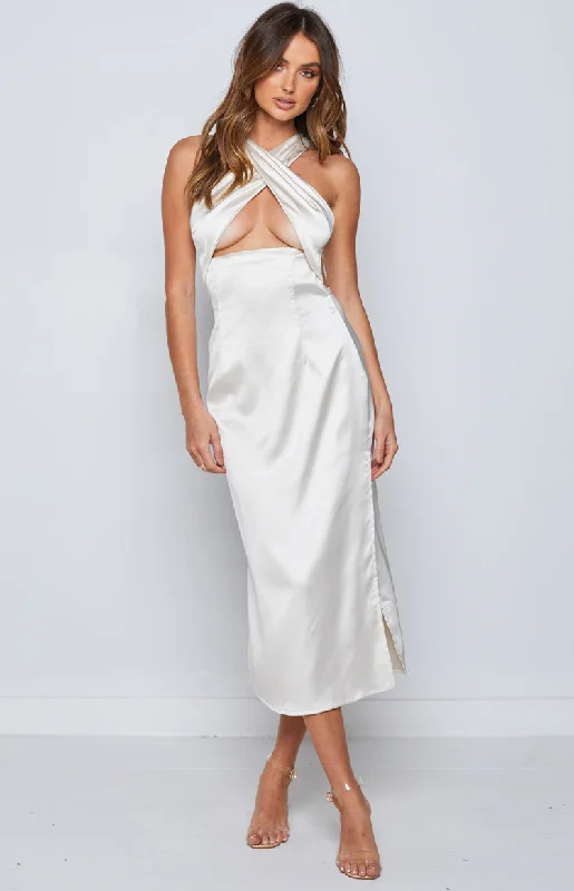 Mirah Cream Midi Dress