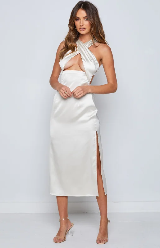 Mirah Cream Midi Dress