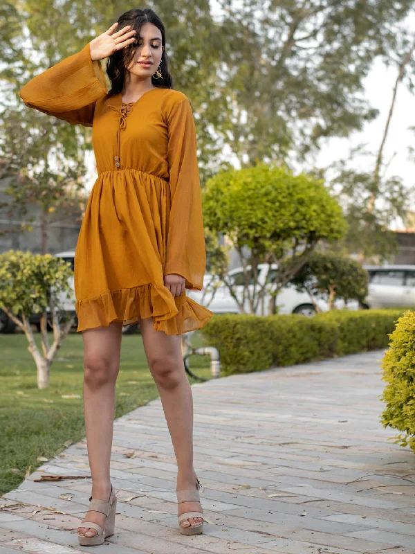 Mustard Chiffon Dress