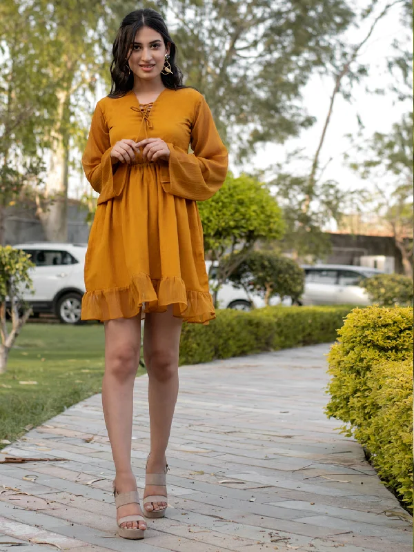 Mustard Chiffon Dress