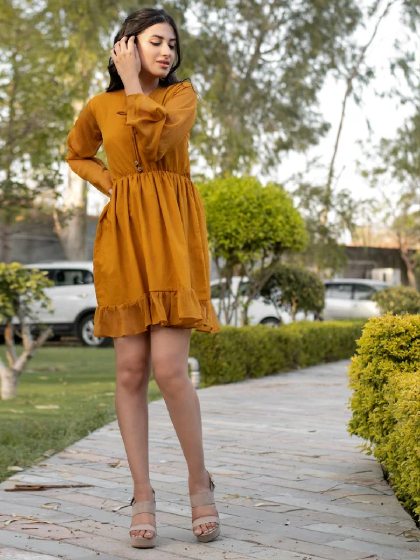 Mustard Chiffon Dress