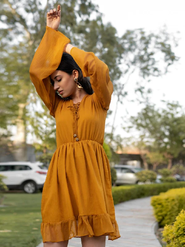 Mustard Chiffon Dress