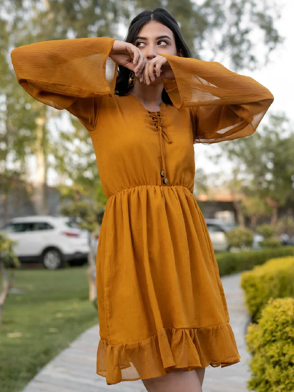 Mustard Chiffon Dress