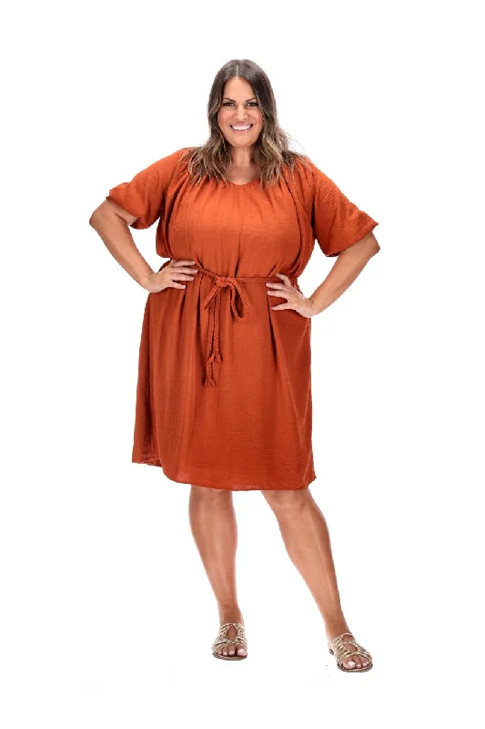 Sydney Midi Dress Rust