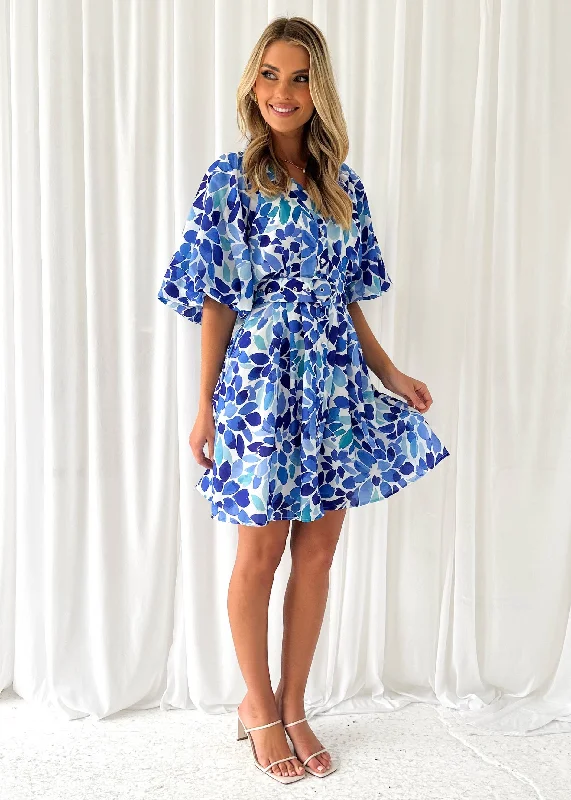 Tyrros Dress - Blue Leaf