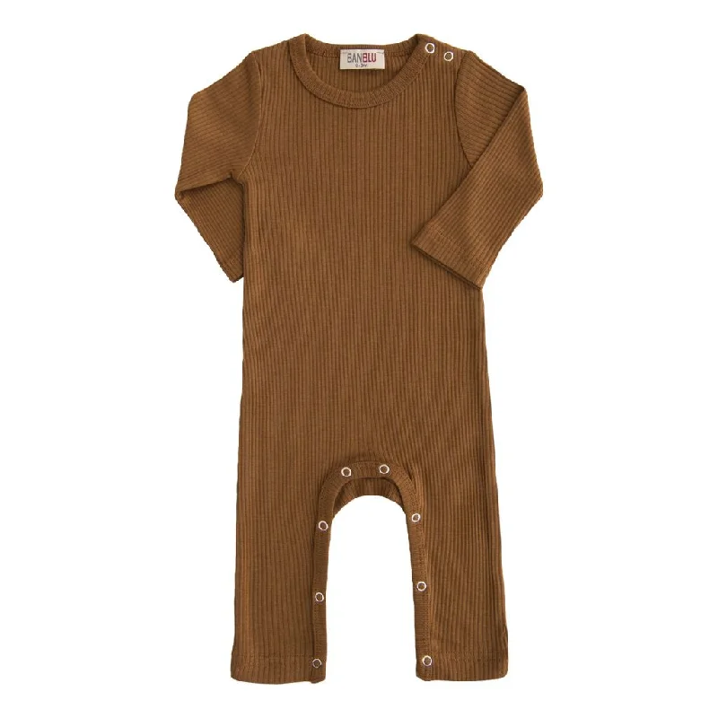 Brown LS Modal Romper