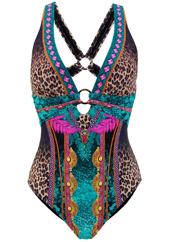 Criss Cross One Piece  - Jungle Beauty