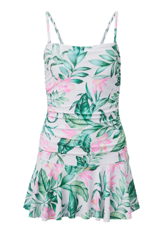 Skirted Bandeau One-Piece - Tropical Garden