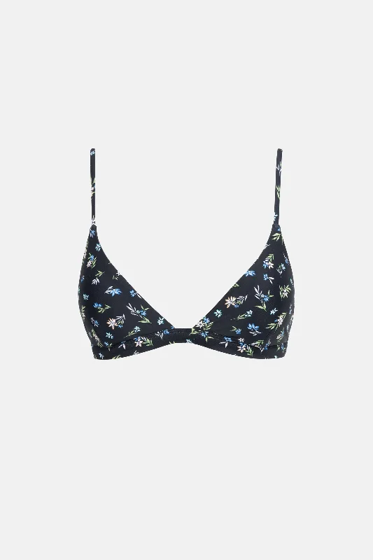 Fleur Floral Bralette Top Black