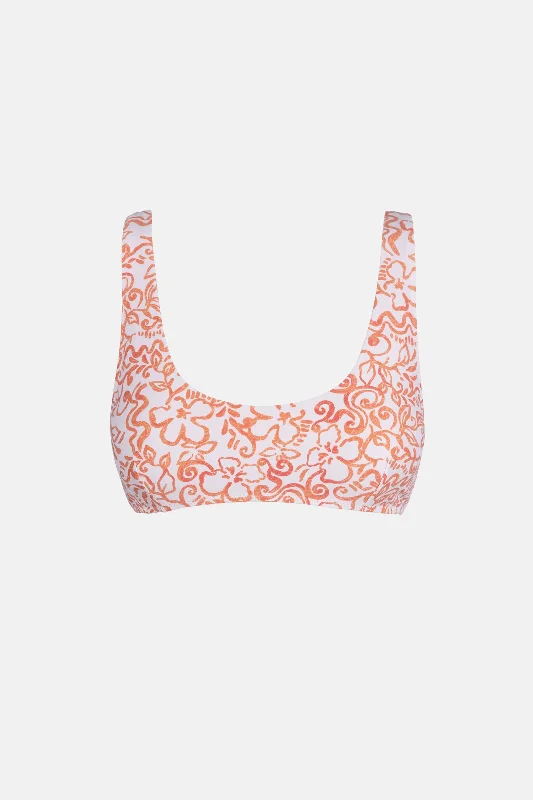 Islander Floral Crop Top Coral