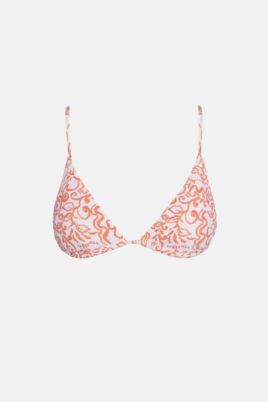 Islander Floral Slide Tri Top Coral