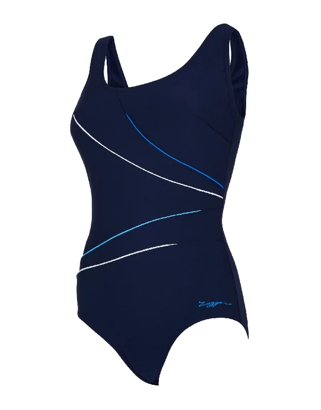 Macmasters Scoopback Swimsuit - Blue/White