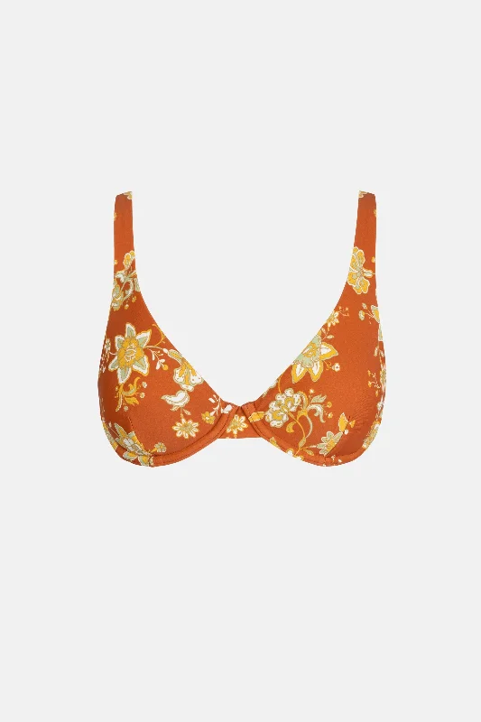 Nova Paisley Underwire Top Rust