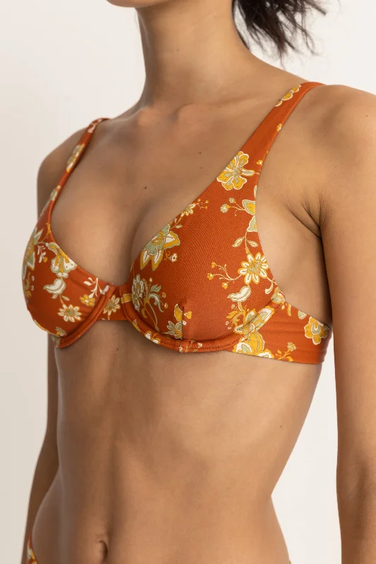 Nova Paisley Underwire Top Rust