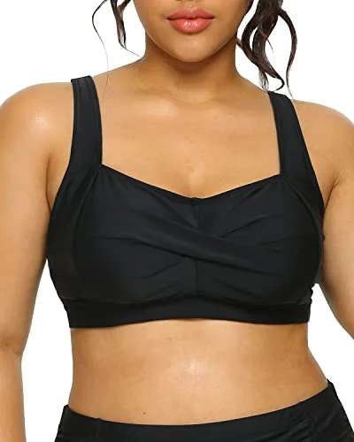 Plus Size Full Coverage Swimsuit Push up Bikini Top for Women