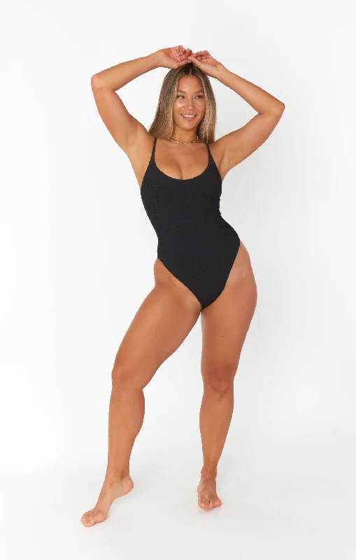 Positano One Piece ~ Black Scrunch