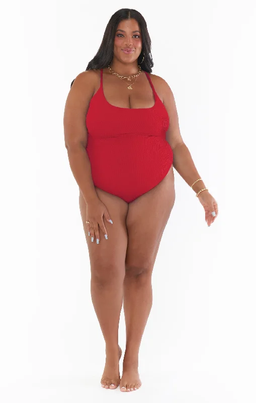 Positano One Piece ~ Red Scrunch