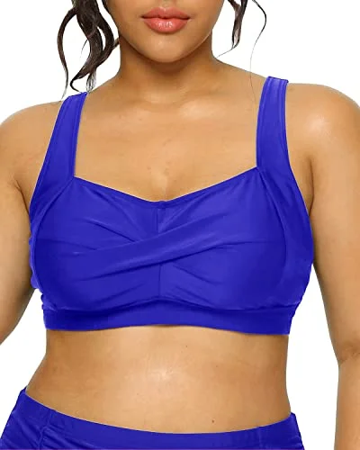 Women's Plus Size Push up Bikini Top Full Coverage Swimsuit