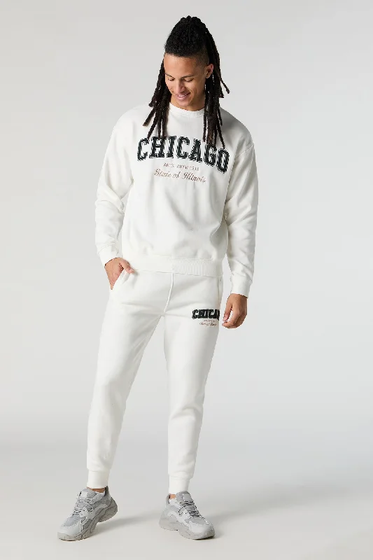 Chenille Embroidered Fleece Jogger