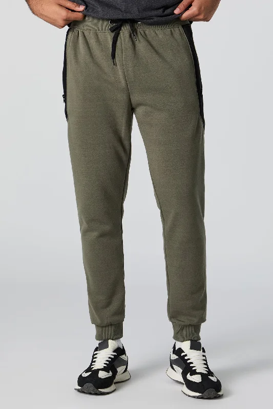 Zip Pocket Fleece Drawstring Jogger