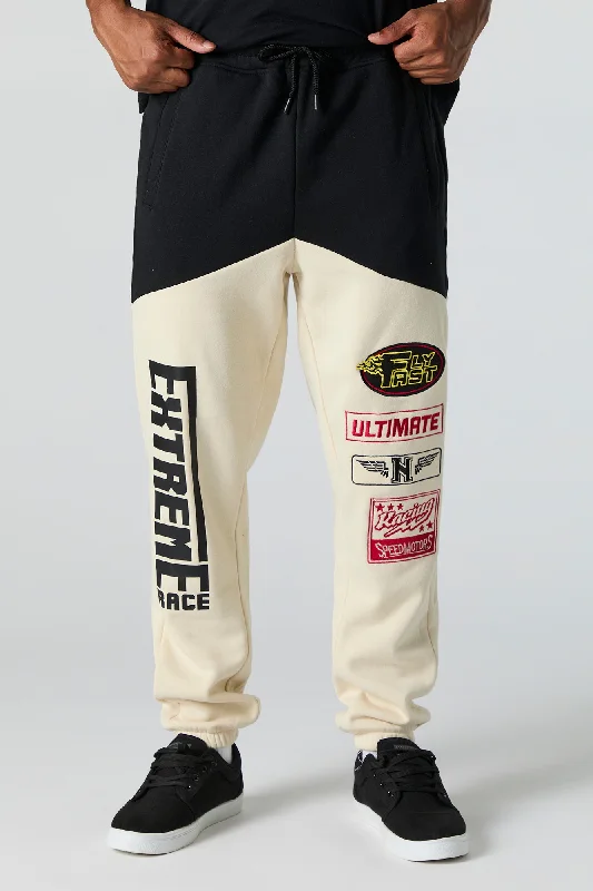 Racing Embroidered Fleece Jogger