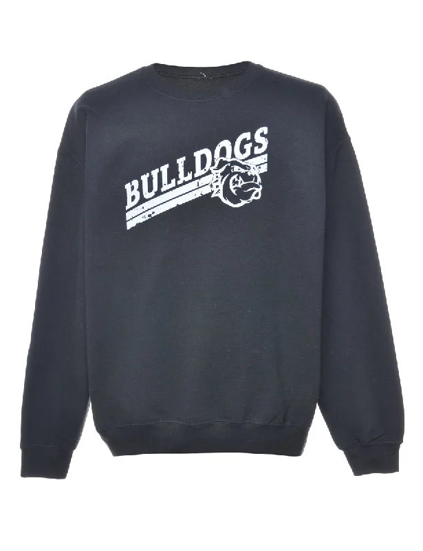 Black Bulldogs Printed Sweatshirt - L