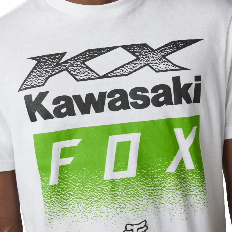 Fox Racing  Mens Kawasaki Short Sleeve Tee T-Shirt Comfortable Soft Cotton White