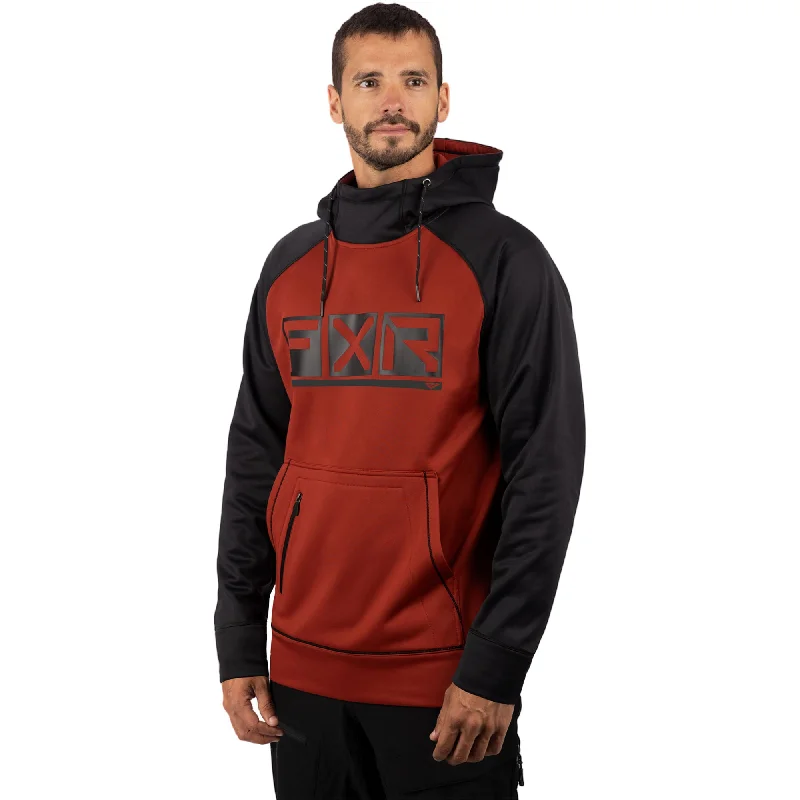 FXR  Black Rust Podium Tech Pullover Hoodie Hoody Polyester Fleece DWR Finish