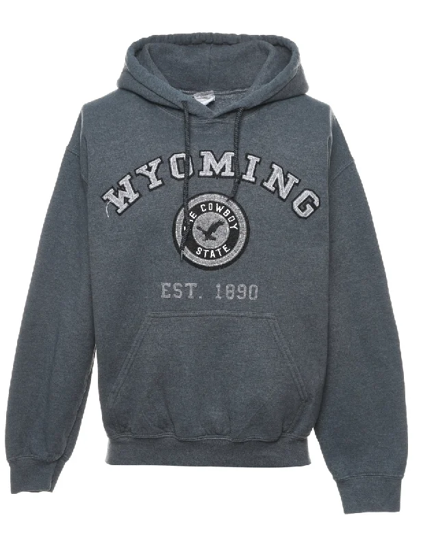 Grey Wyoming The Cowboy State Hoodie - M