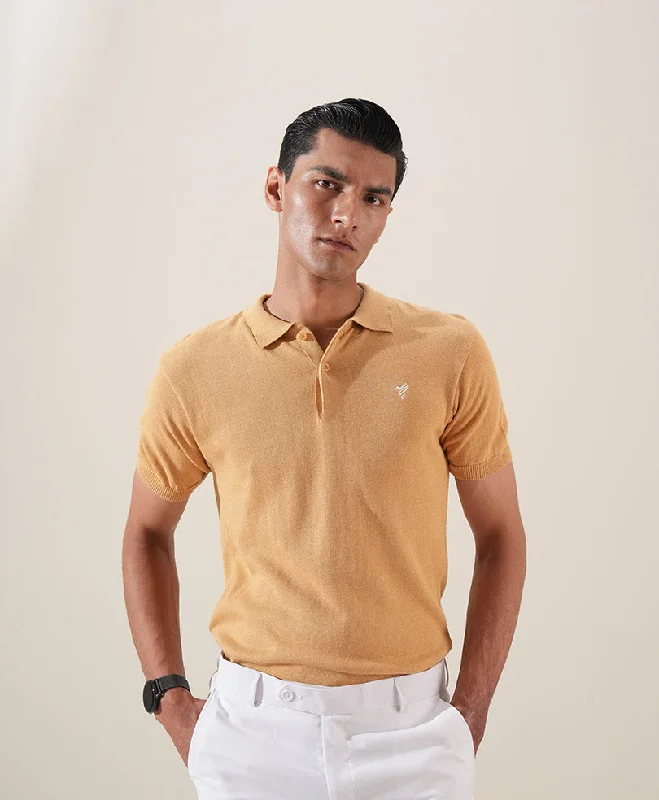 Lt Brown Knitted POLO