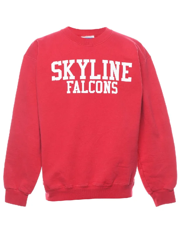 Red Skyline Falcons Printed Sweatshirt - S