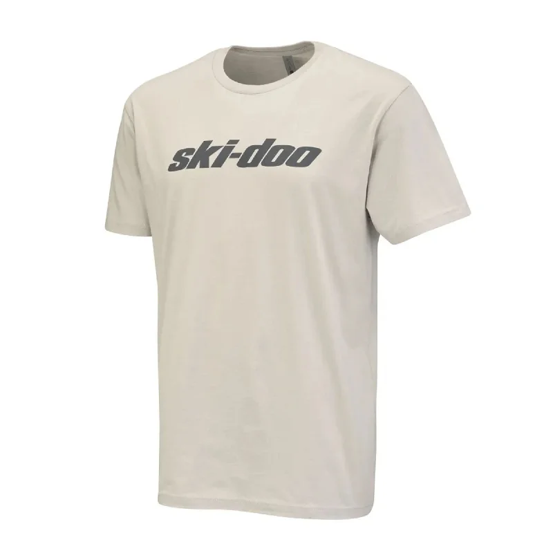 Ski-Doo  Mens Heather Grey Signature T-Shirt Tee Short Sleeve Crew Neck Cotton