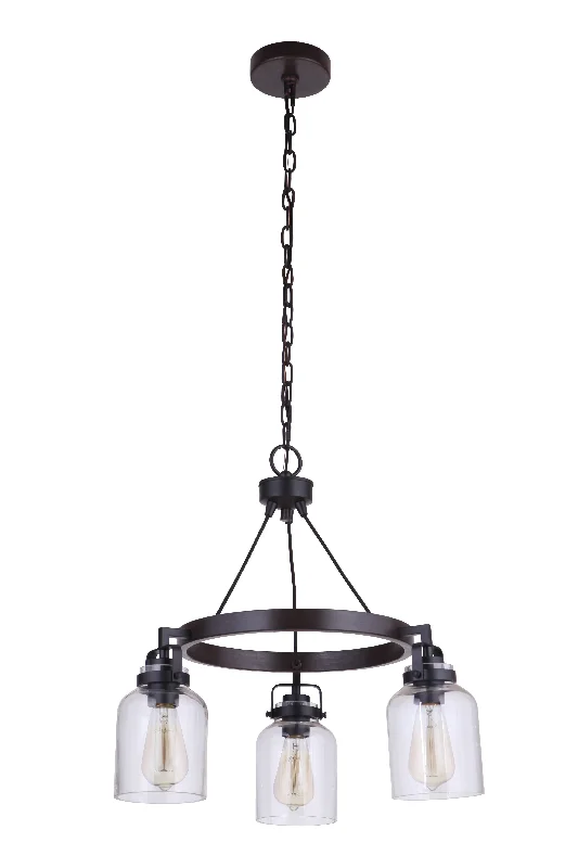 Chandeliers with Metal Frames in Gold FinishChandeliers with Metal Frames in Gold FinishFoxwood 3 Light Chandelier in Flat Black/Dark Teak