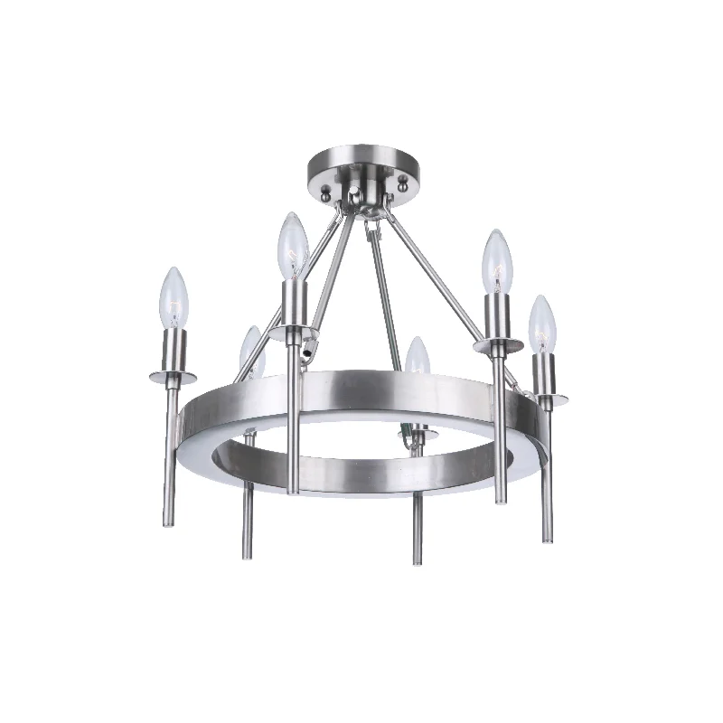 Mini Chandeliers for Adding Charm to Small SpacesMini Chandeliers for Adding Charm to Small SpacesLarrson 6 Light Semi Flush in Brushed Polished Nickel