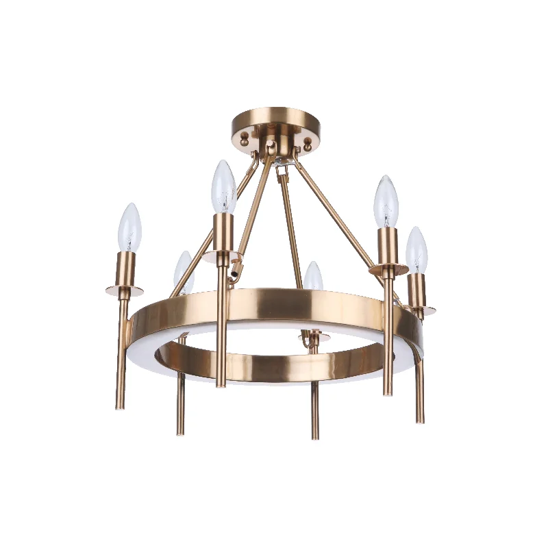Modern Crystal Chandeliers for Contemporary HomesModern Crystal Chandeliers for Contemporary HomesLarrson 6 Light Semi Flush in Satin Brass Modern Crystal Chandeliers for Contemporary HomesModern Crystal Chandeliers for Contemporary HomesLarrson 6 Light Semi Flush in Satin Brass