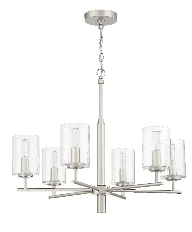 Chandeliers with Murano Glass for a High - End Artistic TouchChandeliers with Murano Glass for a High - End Artistic TouchHailie 6 Light Chandelier in Satin Nickel