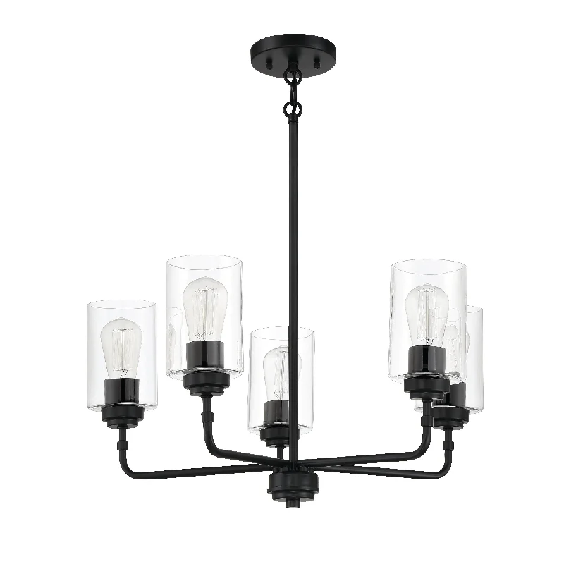 Small Chandeliers for Compact RoomsSmall Chandeliers for Compact RoomsStowe 5 Light Chandelier in Flat Black