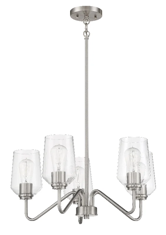 Incandescent Chandeliers for a Warm and Traditional GlowIncandescent Chandeliers for a Warm and Traditional GlowShayna 5 Light Chandelier in Brushed Polished Nickel