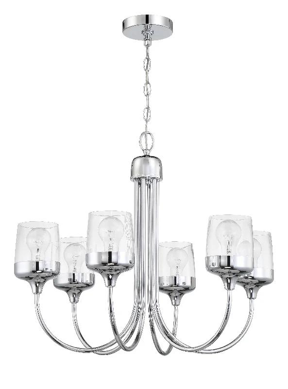 Chandeliers with Adjustable Height for Custom InstallationChandeliers with Adjustable Height for Custom InstallationWrenn 6 Light Chandelier in Chrome