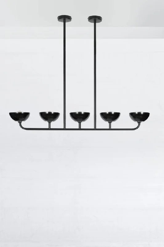 Chandeliers with Metal Frames in Silver FinishChandeliers with Metal Frames in Silver FinishBakelite Linear Chandelier