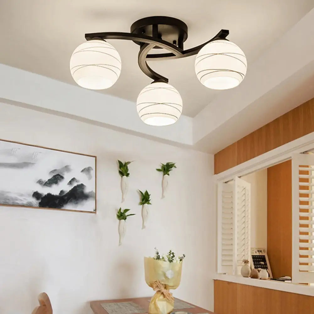 Chandeliers with Frosted Glass for a Softer Light DiffusionChandeliers with Frosted Glass for a Softer Light DiffusionTraditional Ceiling Mount Light: Black Semi Flush with White Glass - Ideal for Corridor (3/5/8 Lights) Chandeliers with Frosted Glass for a Softer Light DiffusionChandeliers with Frosted Glass for a Softer Light DiffusionTraditional Ceiling Mount Light: Black Semi Flush with White Glass - Ideal for Corridor (3/5/8 Lights)