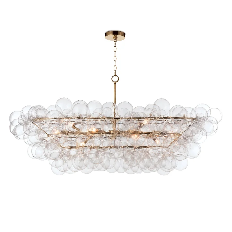 Chandeliers with Metal Frames in Copper FinishChandeliers with Metal Frames in Copper FinishBubbles Chandelier Linear Clear Natural Brass By Regina Andrew