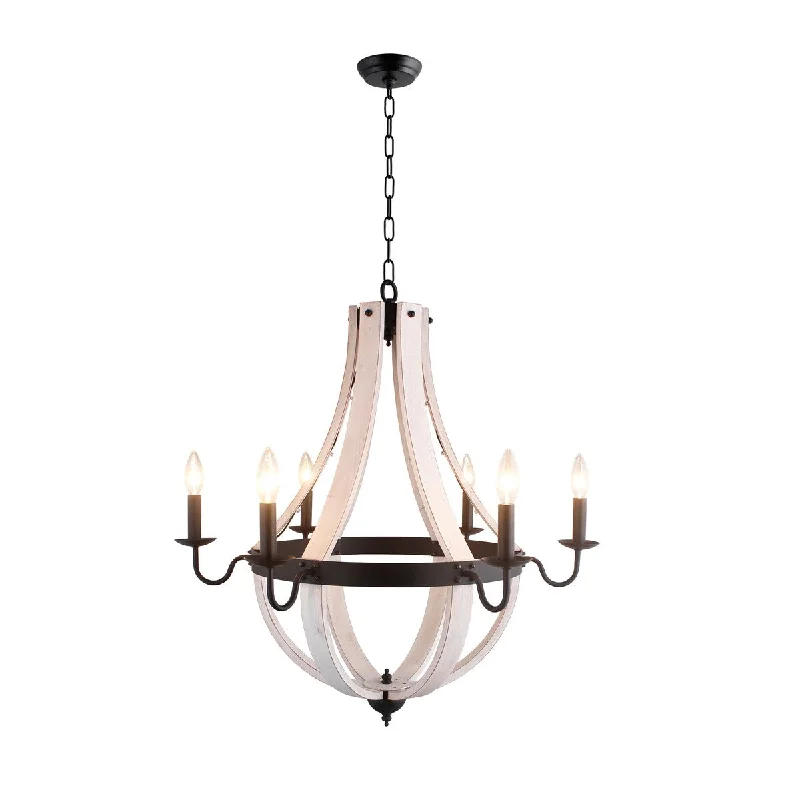 Chandeliers for Low Ceilings to Avoid OvercrowdingChandeliers for Low Ceilings to Avoid OvercrowdingCassidi 6 light chandelier in Antique White wood and Matte black metal